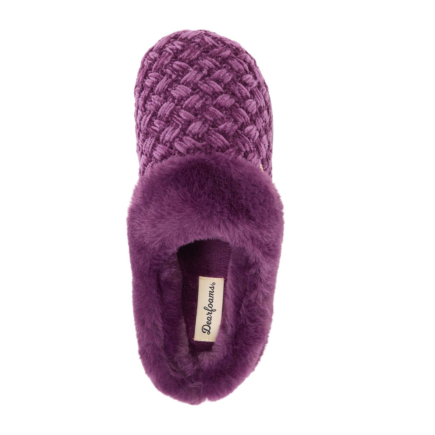 Dearfoams Claire Cable Knit Chenille Womens Memory Foam Clog Slippers