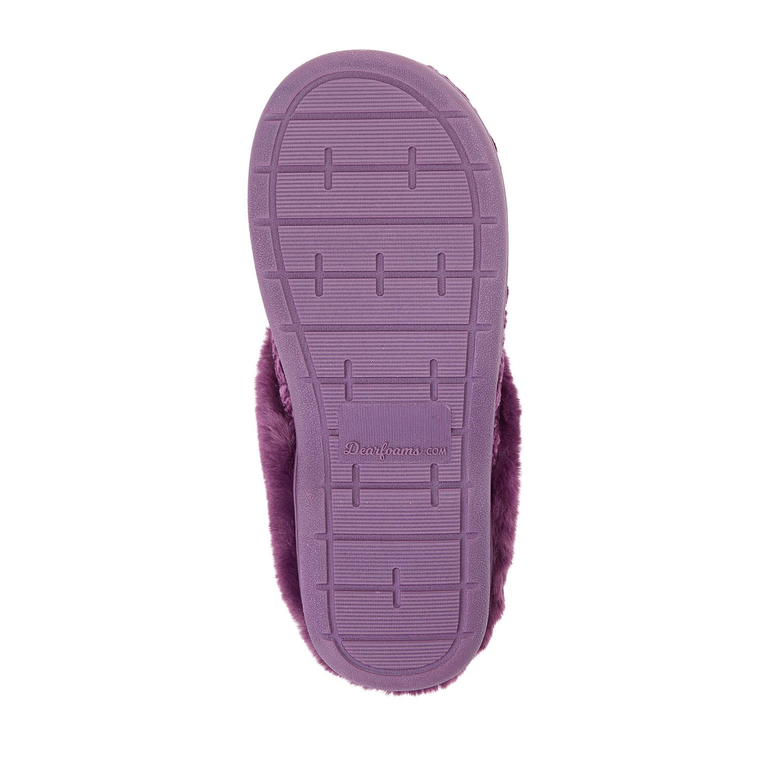 Dearfoams Claire Cable Knit Chenille Womens Memory Foam Clog Slippers