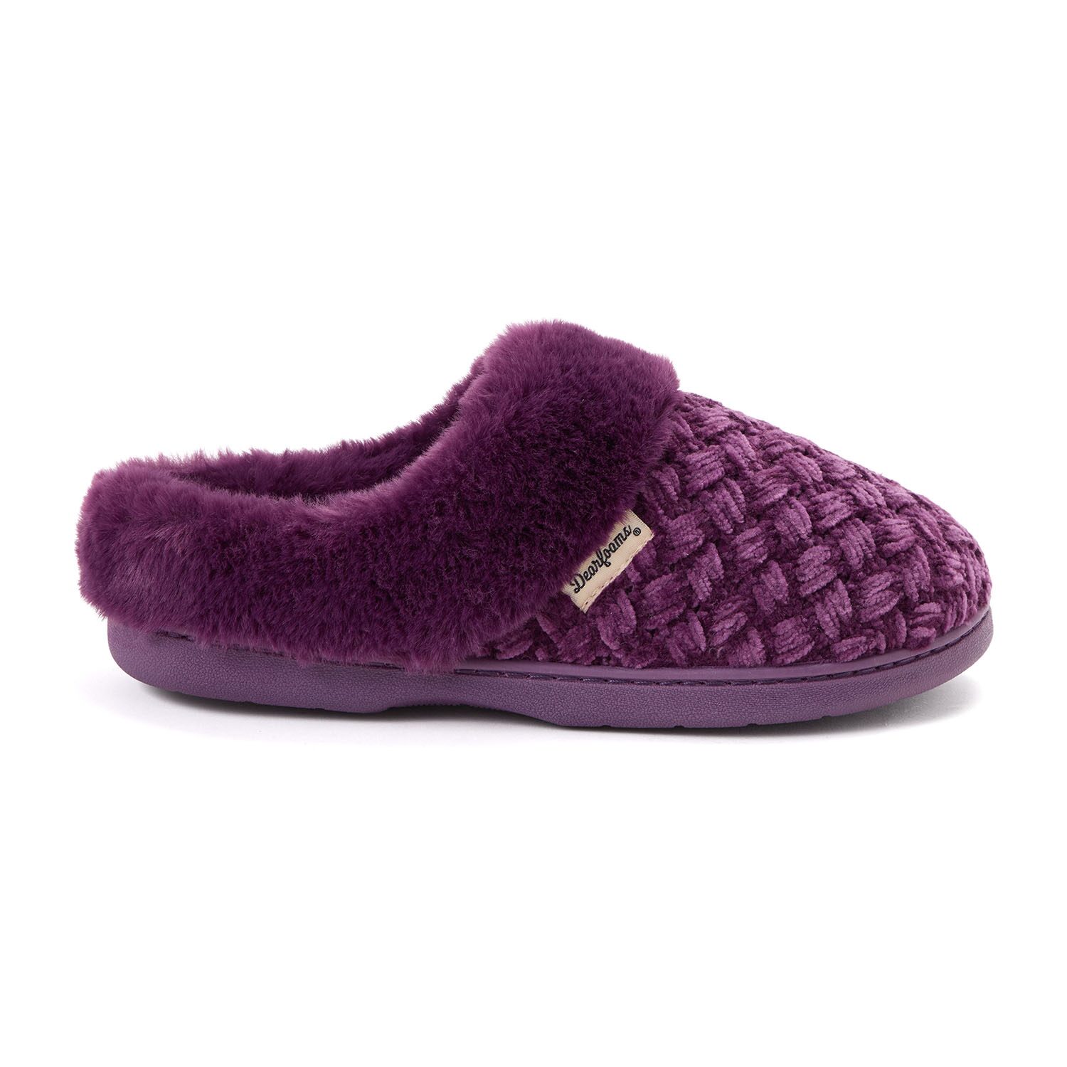 Dearfoams Claire Cable Knit Chenille Womens Memory Foam Clog Slippers