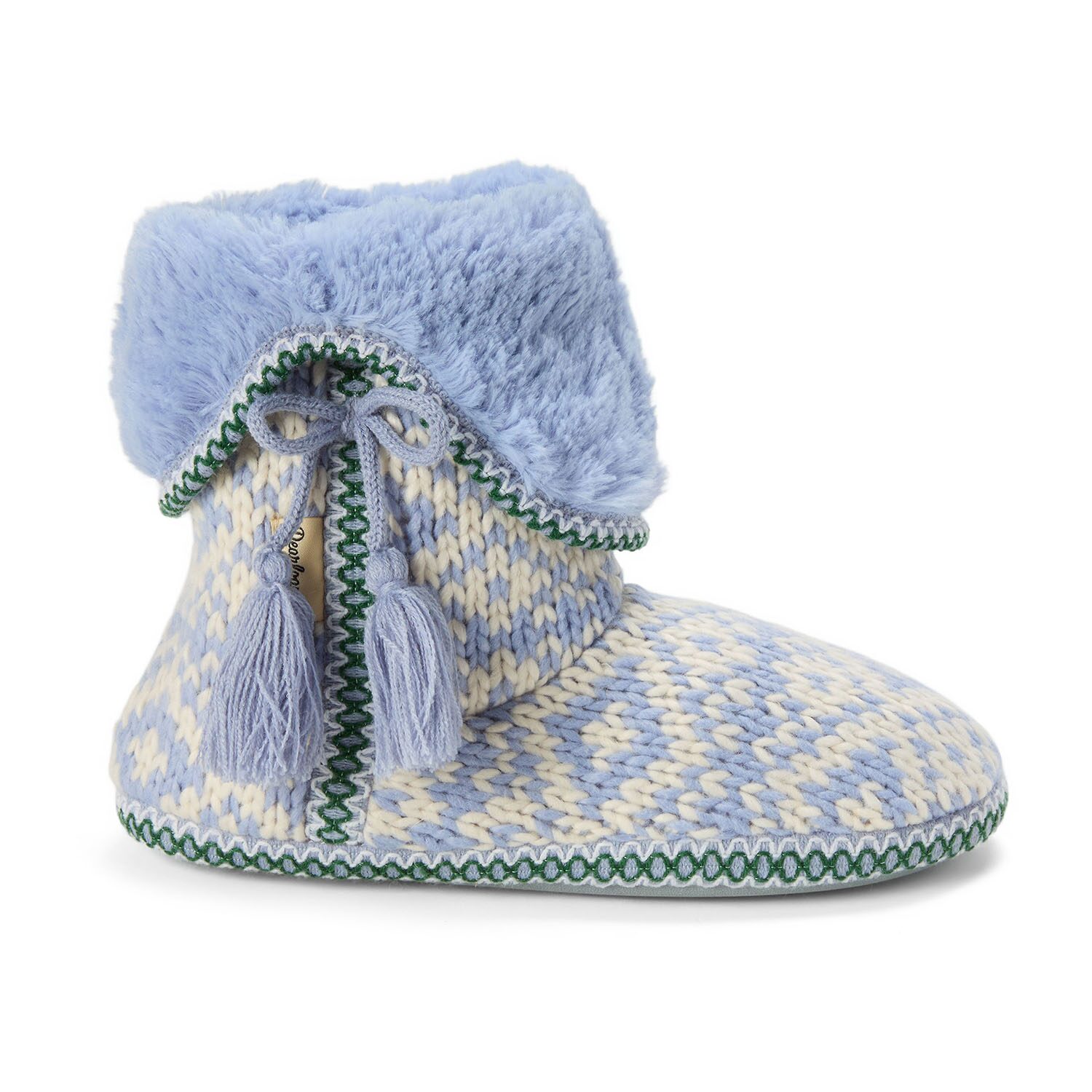 Dearfoams Becky Fold Down With Tassel Womens Bootie Slippers