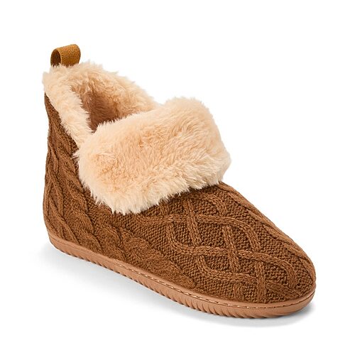 Dearfoams Moritz Energy Returnie Womens Bootie Slippers In Brown