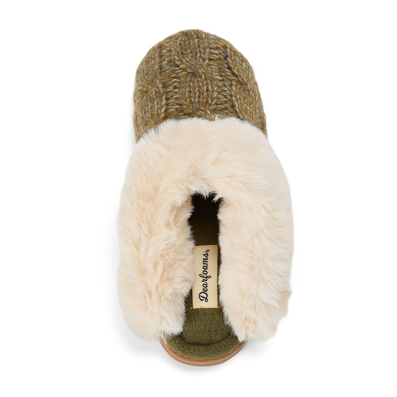 Dearfoams Nicki Knit Scuff - Cable Womens Slip-On Slippers
