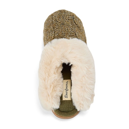 Dearfoams Nicki Knit Scuff - Cable Knit Womens Slip-On Slippers