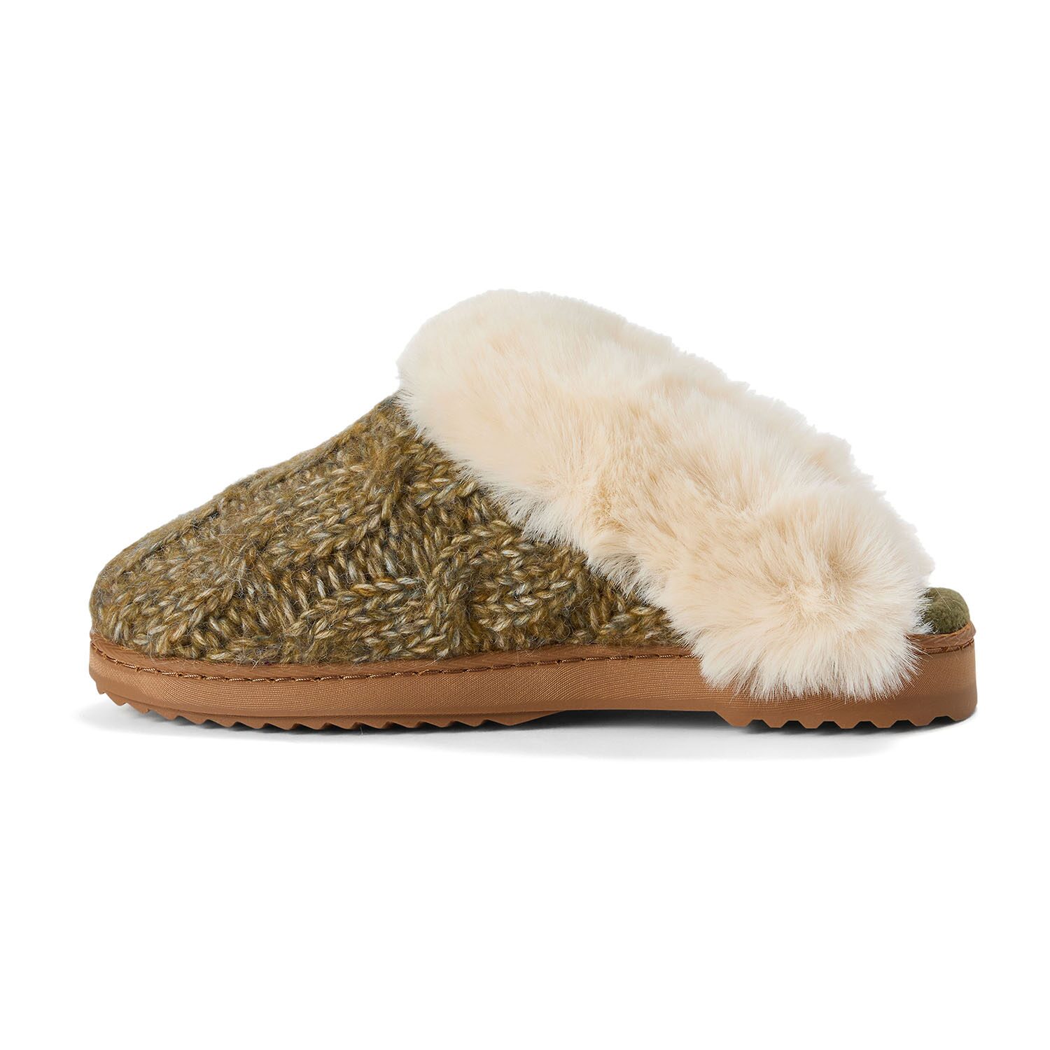 Dearfoams Nicki Knit Scuff - Cable Womens Slip-On Slippers