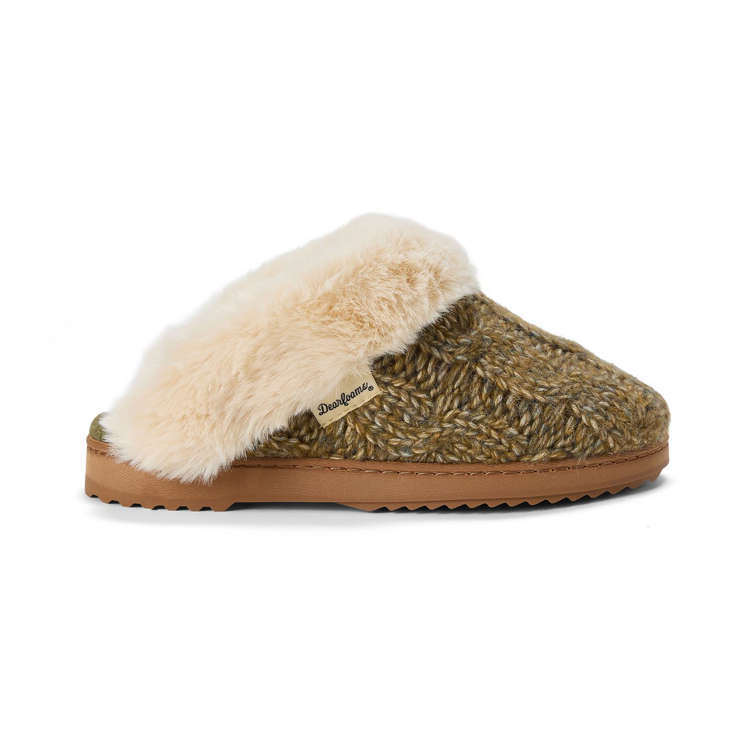 Dearfoams Nicki Knit Scuff - Cable Womens Slip-On Slippers