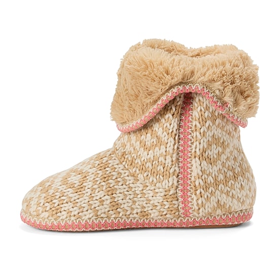 Dearfoams Becky Fold Down With Tassel Womens Bootie Slippers