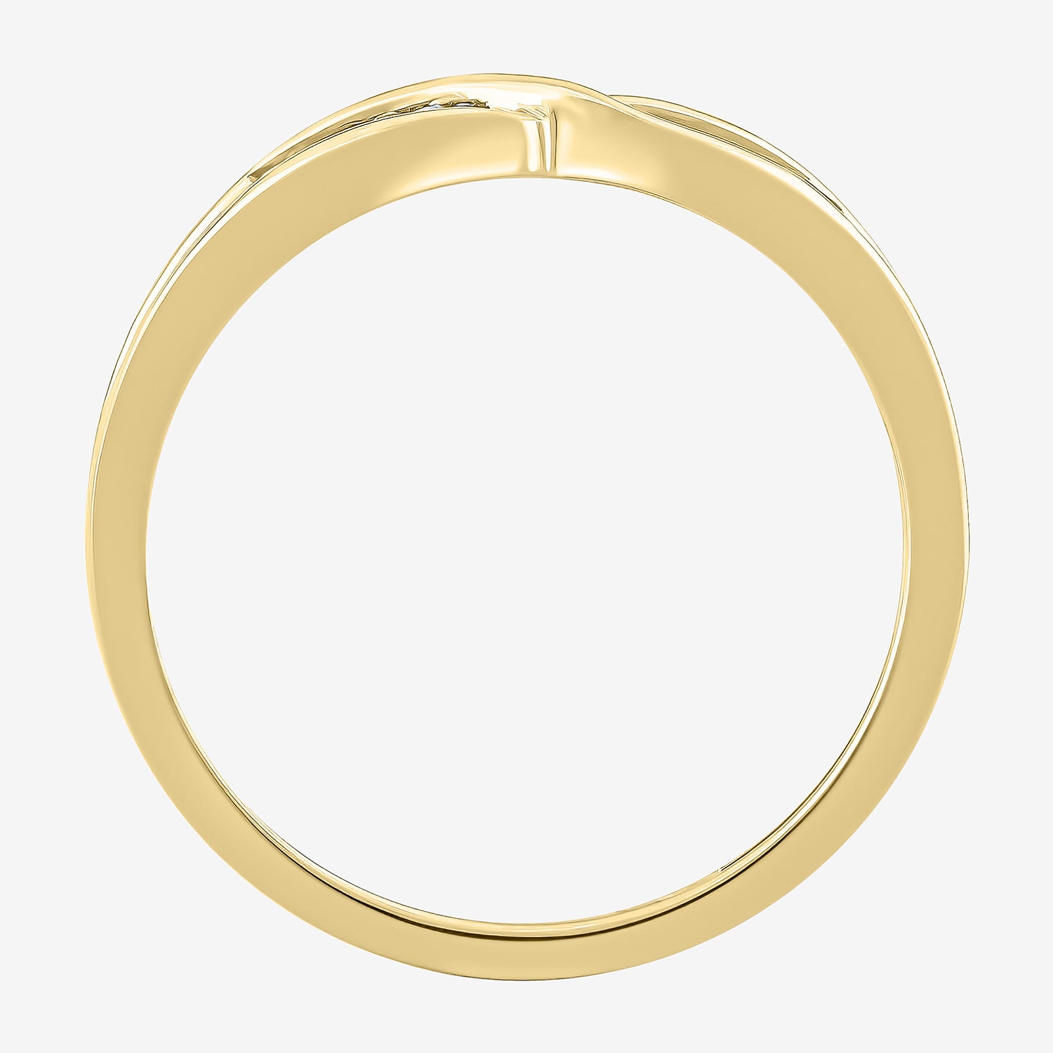 Womens White Diamond 10K Gold Wedding Band