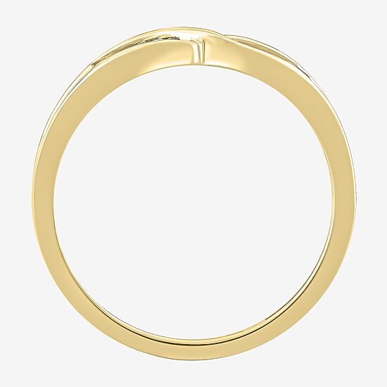 Womens White Diamond 10K Gold Wedding Band
