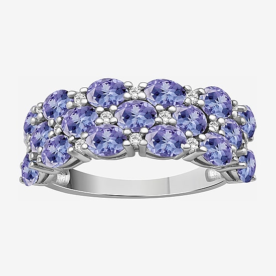 (I-J / I2-I3) Womens 2MM 1/8 CT. T.W. Genuine Gemstone 10K White Gold Band