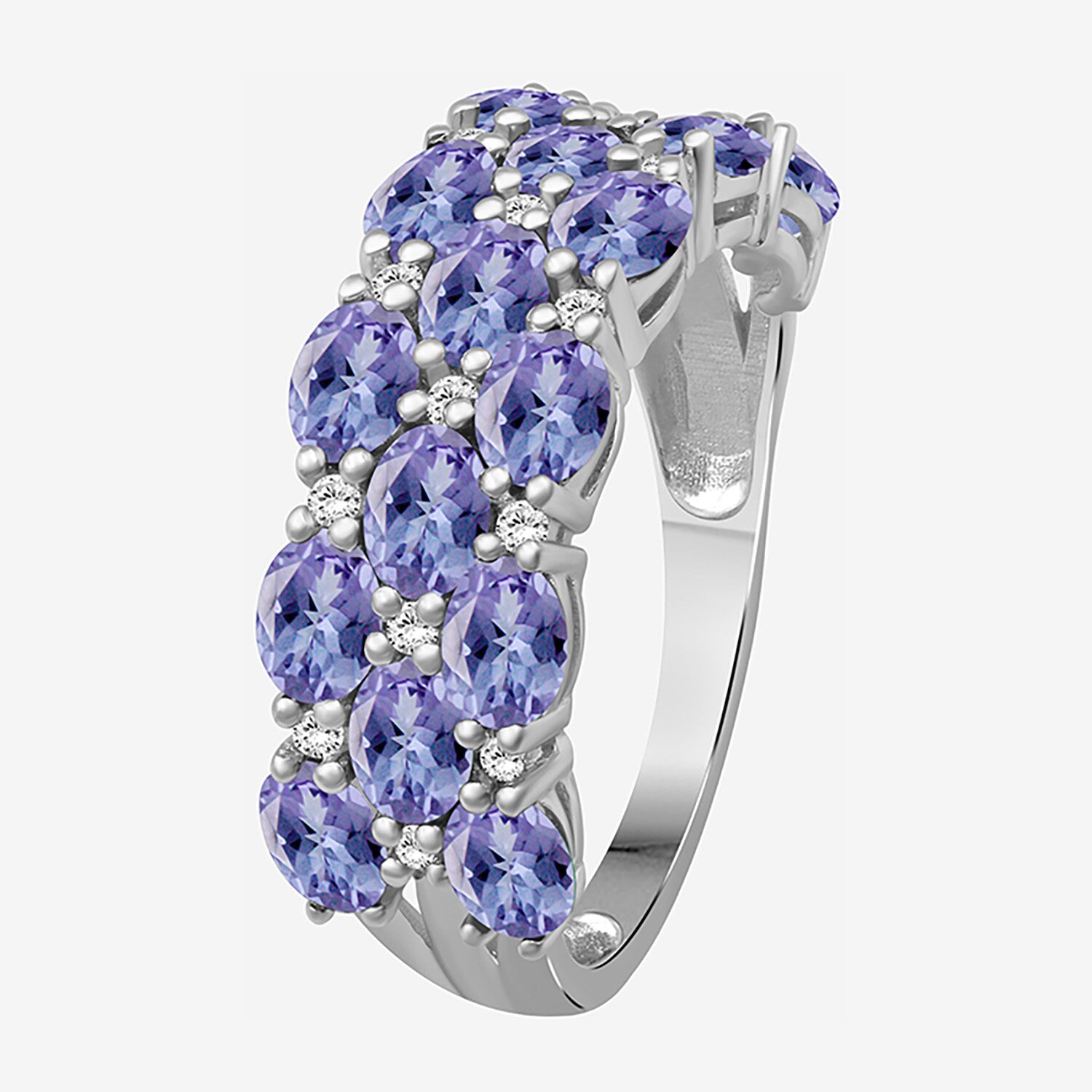 (I-J / I2-I3) Womens 2MM 1/8 CT. T.W. Genuine Blue Tanzanite 10K Gold Band