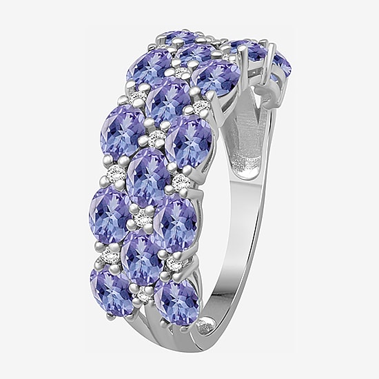 (I-J / I2-I3) Womens 2MM 1/8 CT. T.W. Genuine Gemstone 10K White Gold Band