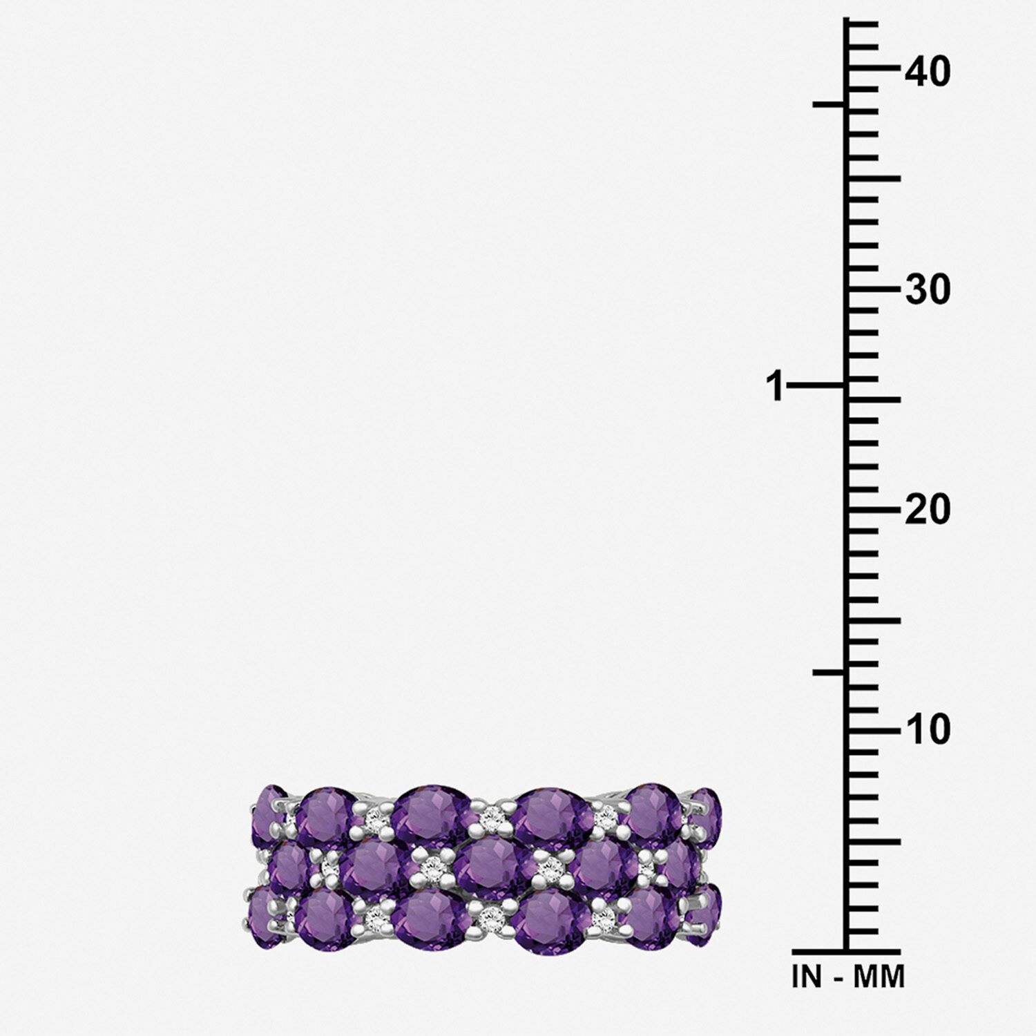 (I-J / I2-I3) Womens 2MM 1/8 CT. T.W. Genuine Purple Amethyst 10K Gold Band