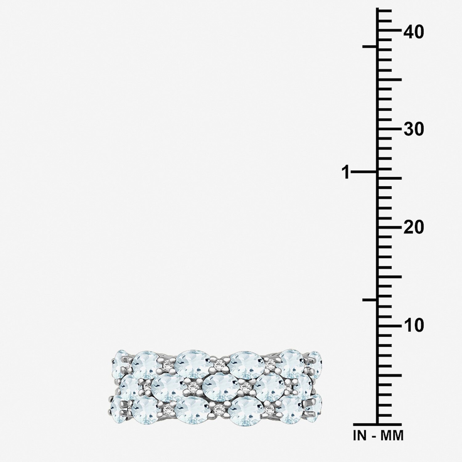 (I-J / I2-I3) Womens 2MM 1/8 CT. T.W. Genuine Blue Aquamarine 10K Gold Band