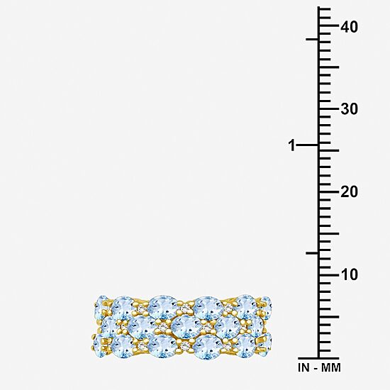 (I-J / I2-I3) Womens 2MM 1/8 CT. T.W. Genuine Blue Topaz 10K Gold Band