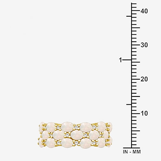 I-J / I2-I3) Womens 2MM 1/8 CT. T.W. Dyed White Opal 10K Gold Band