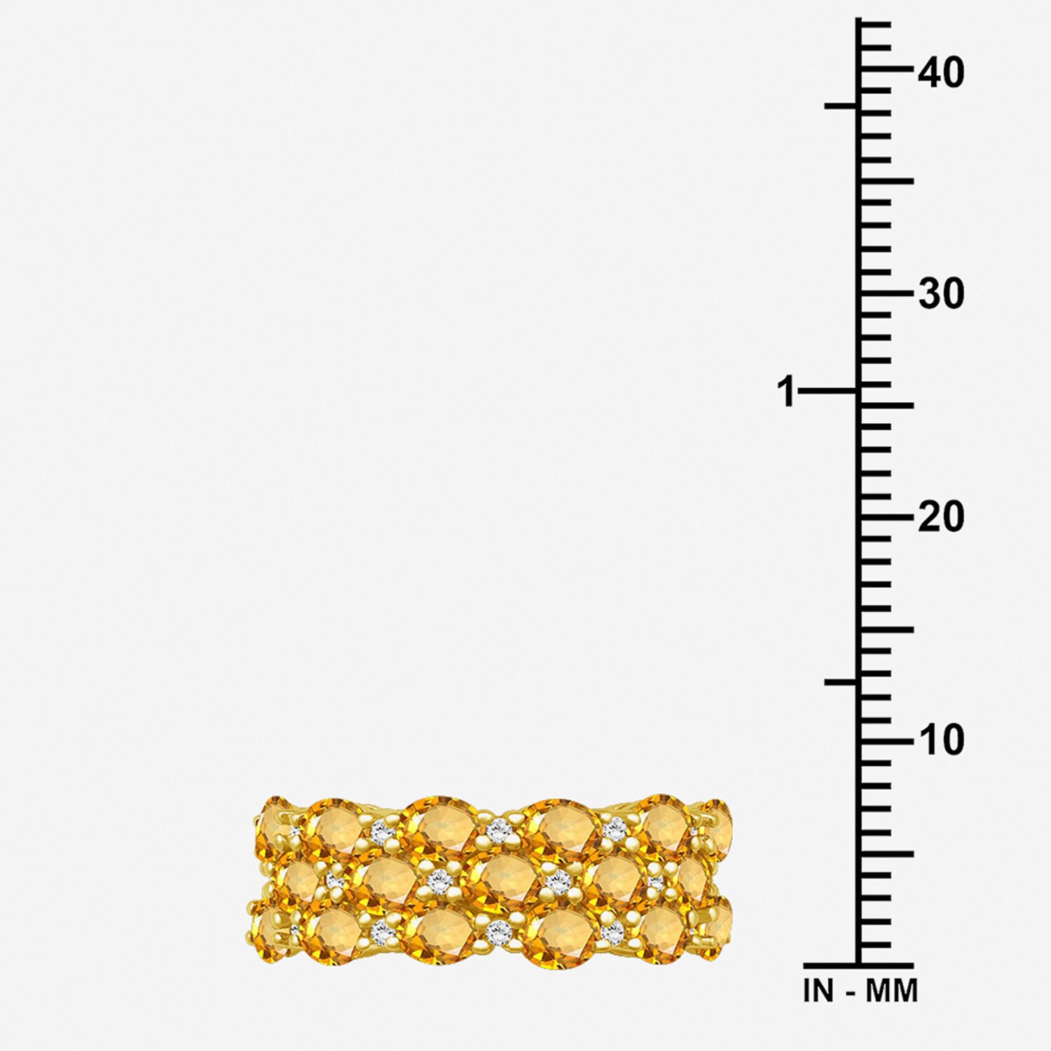 (I-J / I2-I3) Womens 2MM 1/8 CT. T.W. Genuine Yellow Citrine 10K Gold Band