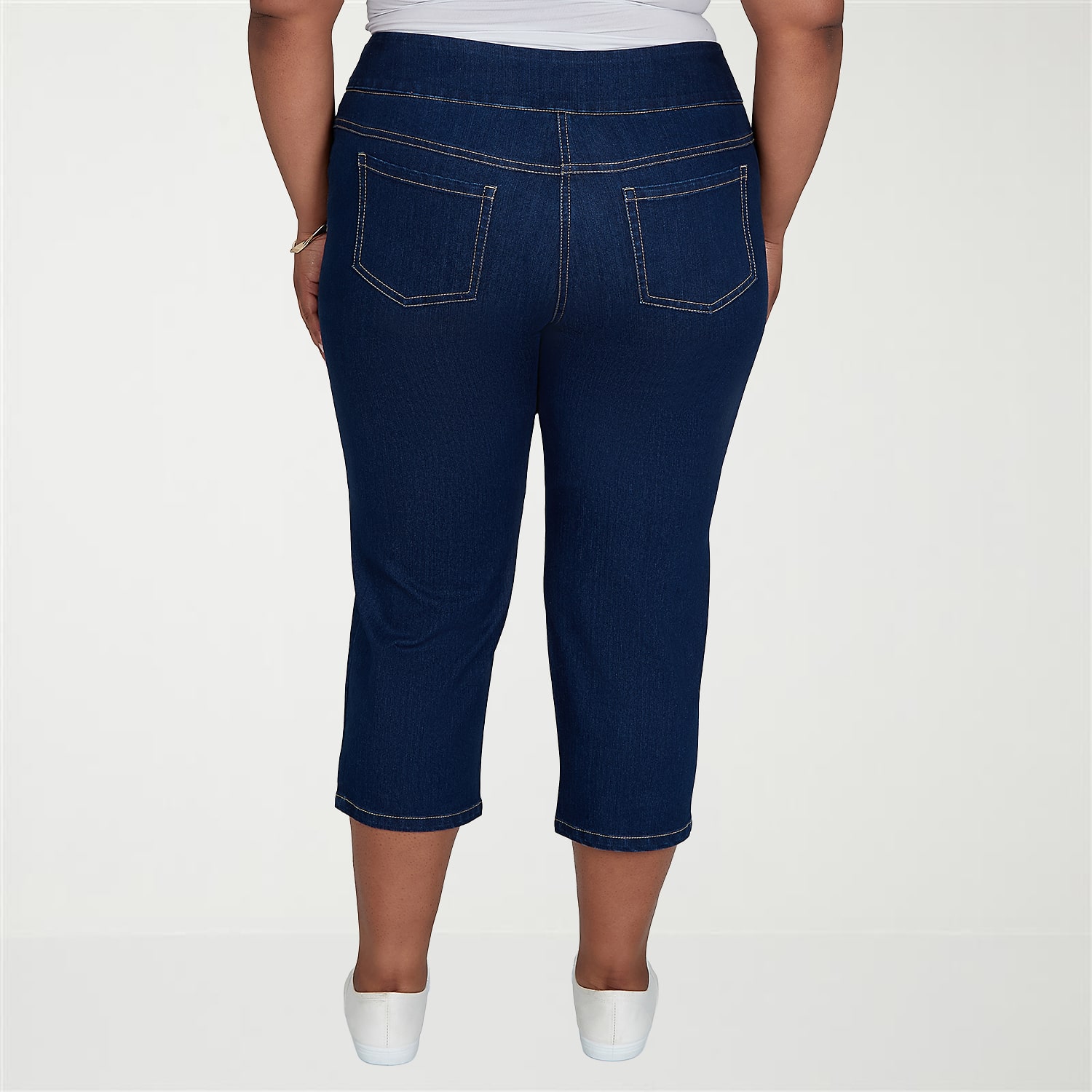 Hearts Of Palm Womens Plus Mid Rise Capri Jean