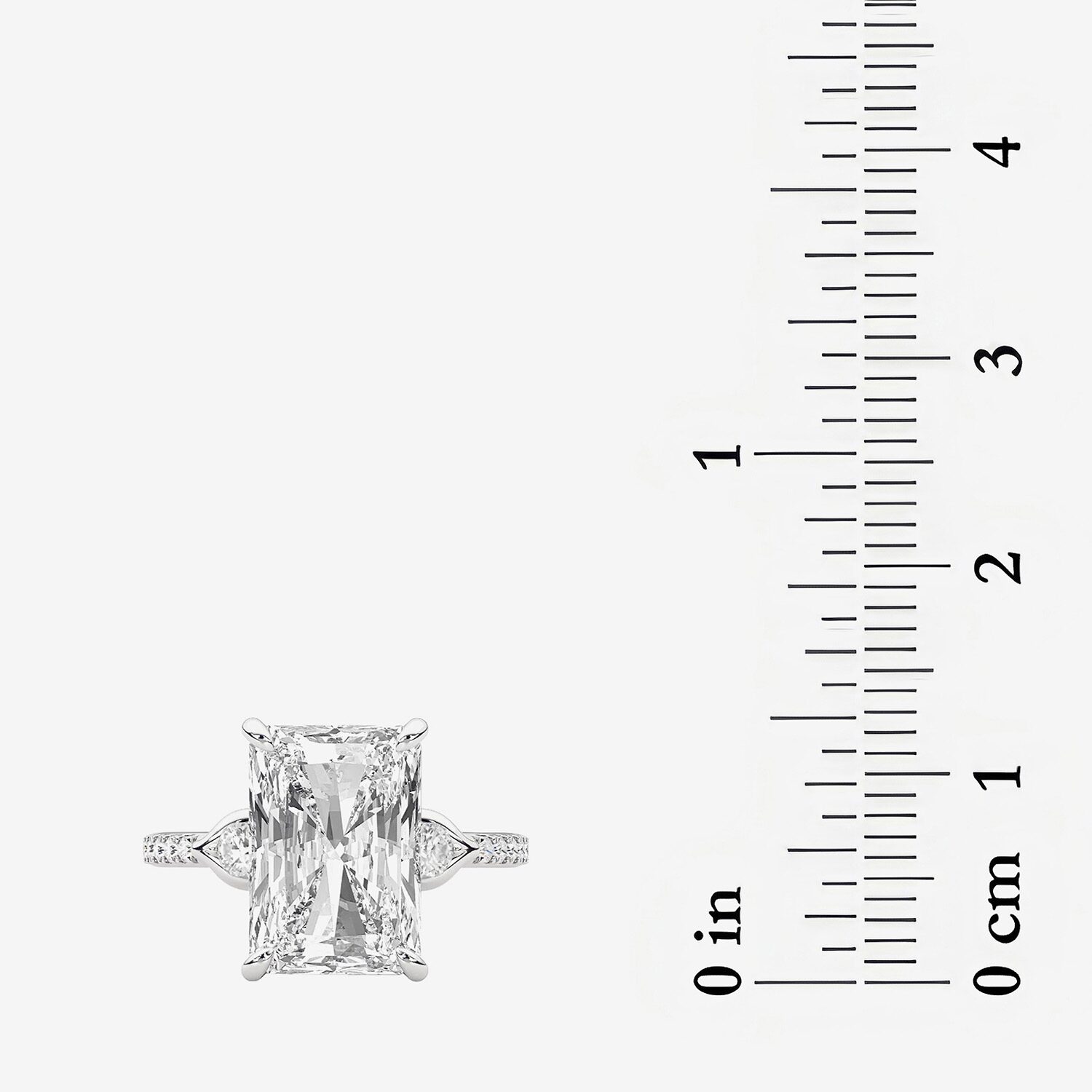 Grown Gorgeous (F / Vs2) Womens 7 Ct.T.W. Lab White Diamond 14K Gold Rectangular Side Stone Engagement Ring