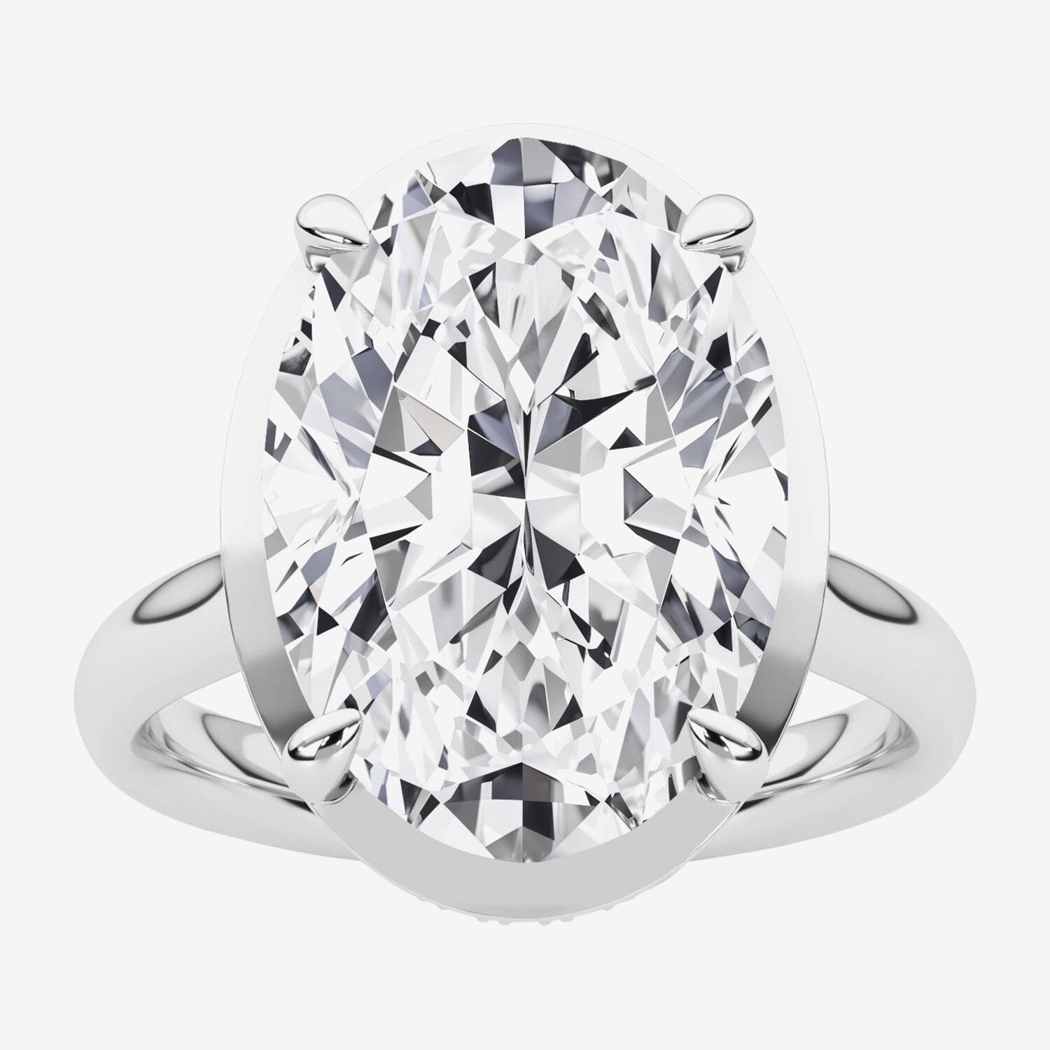 Grown Gorgeous (F / Vs2) Womens 5 3/4 CT. T.W. Lab White Diamond 14K Gold Oval Engagement Ring