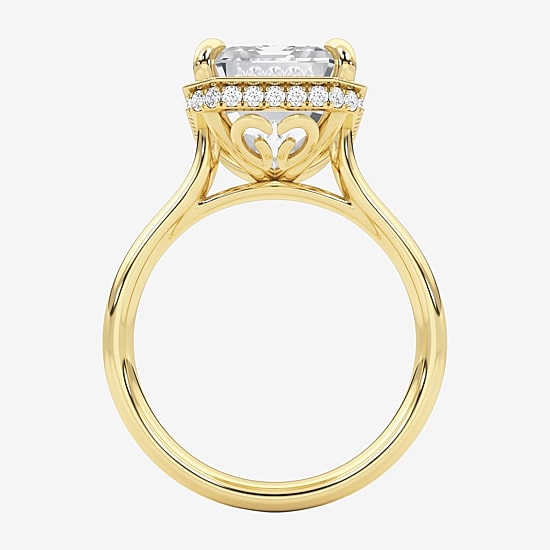 Grown Gorgeous (F / Vs2) Womens 5 3/4 CT. T.W. Lab Grown White Diamond 14K Gold Rectangular Engagement Ring