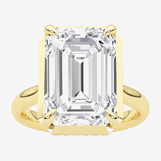 Grown Gorgeous (F / Vs2) Womens 5 3/4 CT. T.W. Lab Grown White Diamond 14K Gold Rectangular Engagement Ring