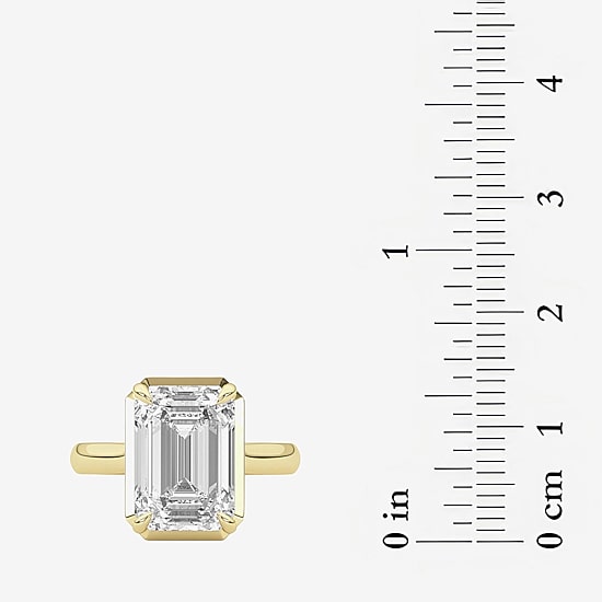Grown Gorgeous (F / Vs2) Womens 5 3/4 CT. T.W. Lab Grown White Diamond 14K Gold Rectangular Engagement Ring