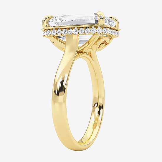 Grown Gorgeous (F / Vs2) Womens 5 3/4 CT. T.W. Lab Grown White Diamond 14K Gold Rectangular Engagement Ring