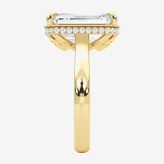 Grown Gorgeous (F / Vs2) Womens 5 3/4 CT. T.W. Lab Grown White Diamond 14K Gold Rectangular Engagement Ring