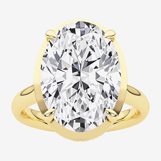 Grown Gorgeous (F / Vs2) Womens 5 3/4 CT. T.W. Lab Grown White Diamond 14K Gold Oval Engagement Ring