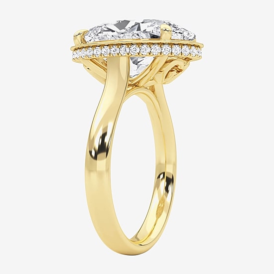 Grown Gorgeous (F / Vs2) Womens 5 3/4 CT. T.W. Lab Grown White Diamond 14K Gold Oval Engagement Ring