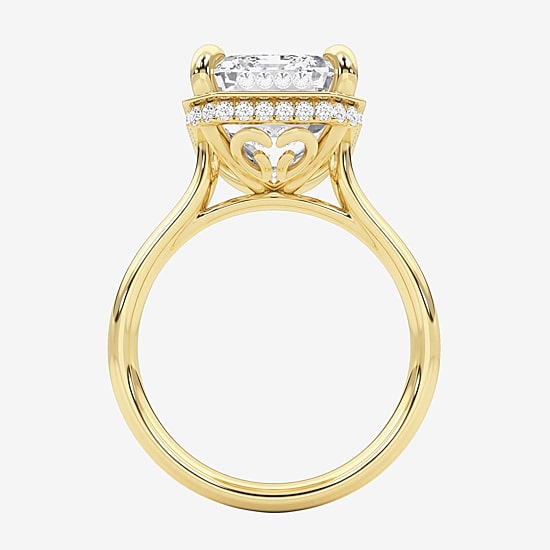 Grown Gorgeous (F / Vs2) Womens 6 7/8 Ct. T.W. Lab Grown White Diamond 14K Gold Rectangular Engagement Ring