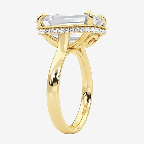 Grown Gorgeous (F / Vs2) Womens 6 7/8 Ct. T.W. Lab Grown White Diamond 14K Gold Rectangular Engagement Ring