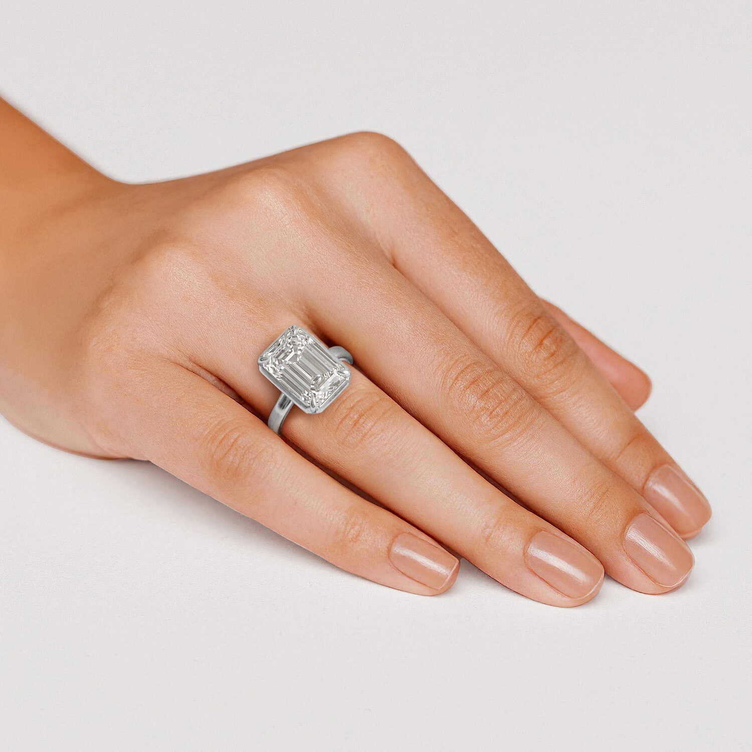 Grown Gorgeous (F / Vs2) Womens 5 3/4 CT. T.W. Lab White Diamond 14K Gold Rectangular Engagement Ring