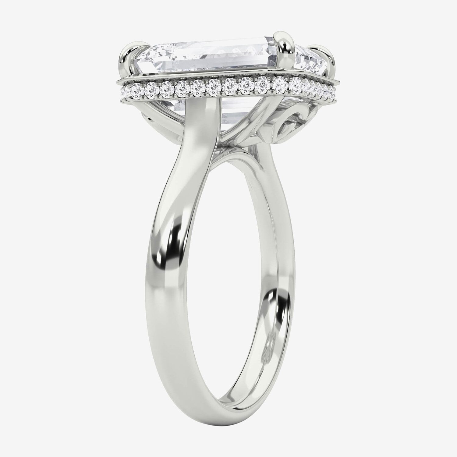 Grown Gorgeous (F / Vs2) Womens 5 3/4 CT. T.W. Lab White Diamond 14K Gold Rectangular Engagement Ring