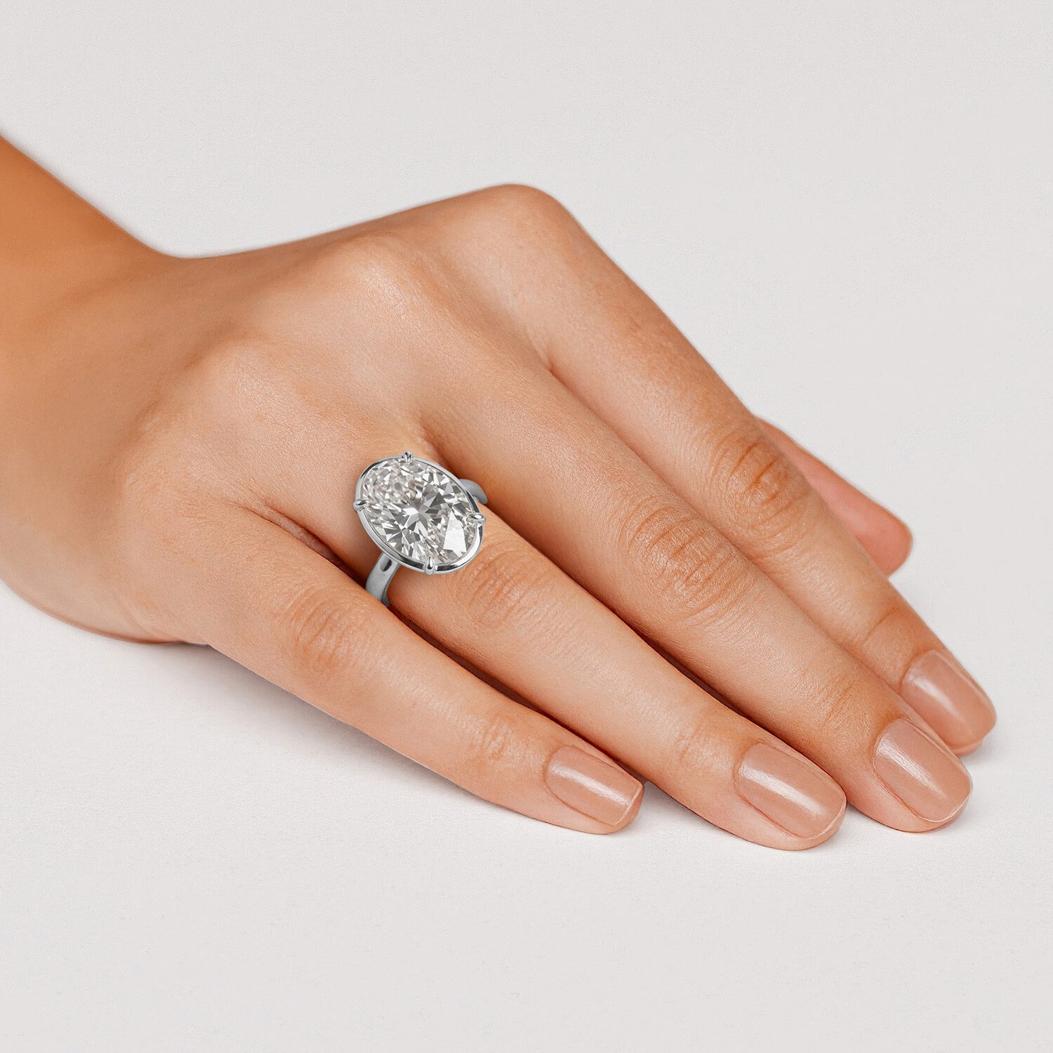 Grown Gorgeous (F / Vs2) Womens 7/8 Ct. T.W. Lab White Diamond 14K Gold Oval Engagement Ring