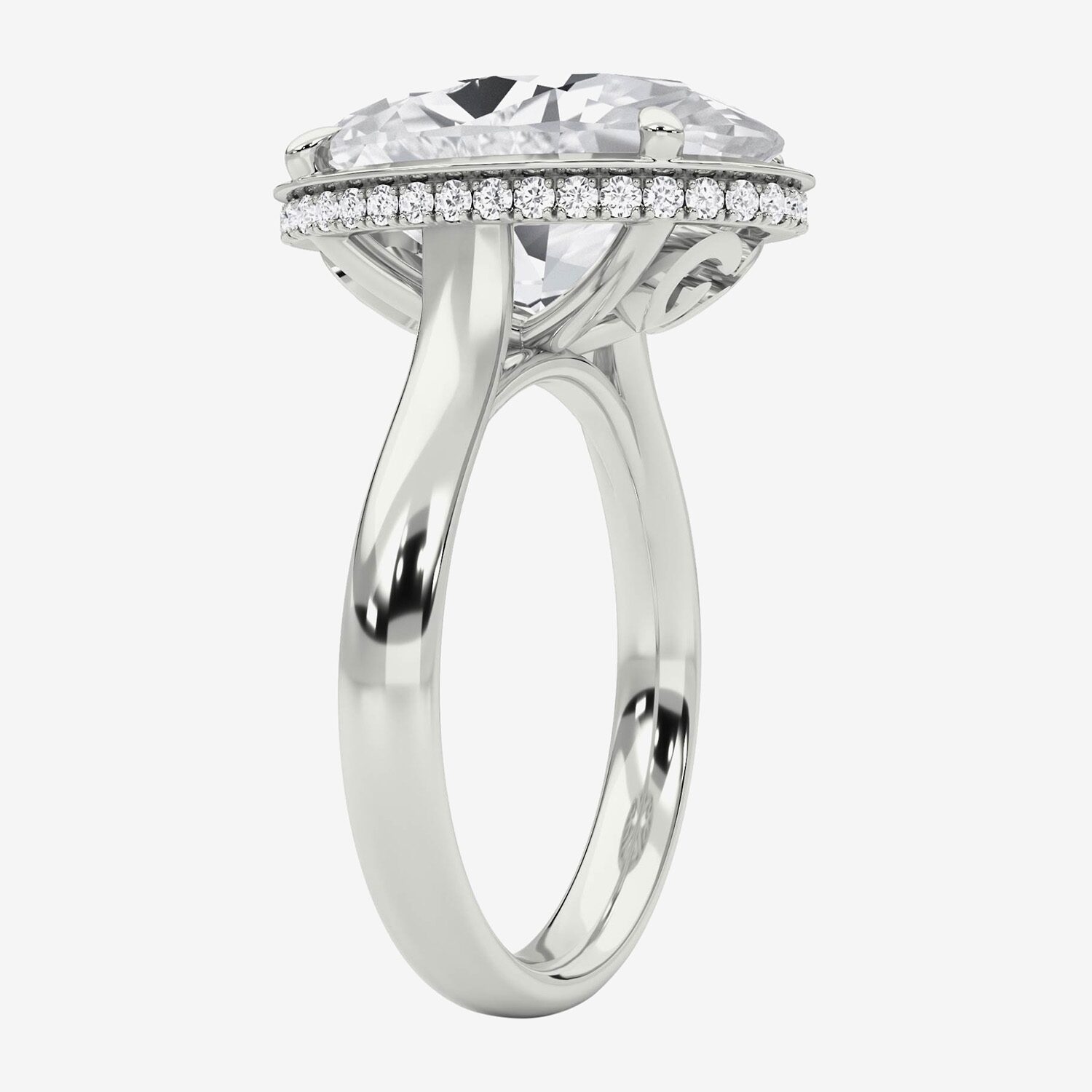 Grown Gorgeous (F / Vs2) Womens 7/8 Ct. T.W. Lab White Diamond 14K Gold Oval Engagement Ring