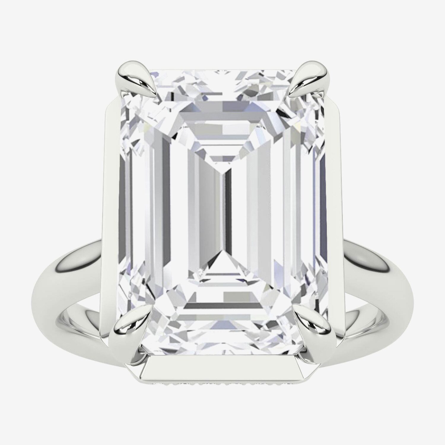 Grown Gorgeous (F / Vs2) Womens 6 7/8 Ct. T.W. Lab White Diamond 14K Gold Rectangular Engagement Ring
