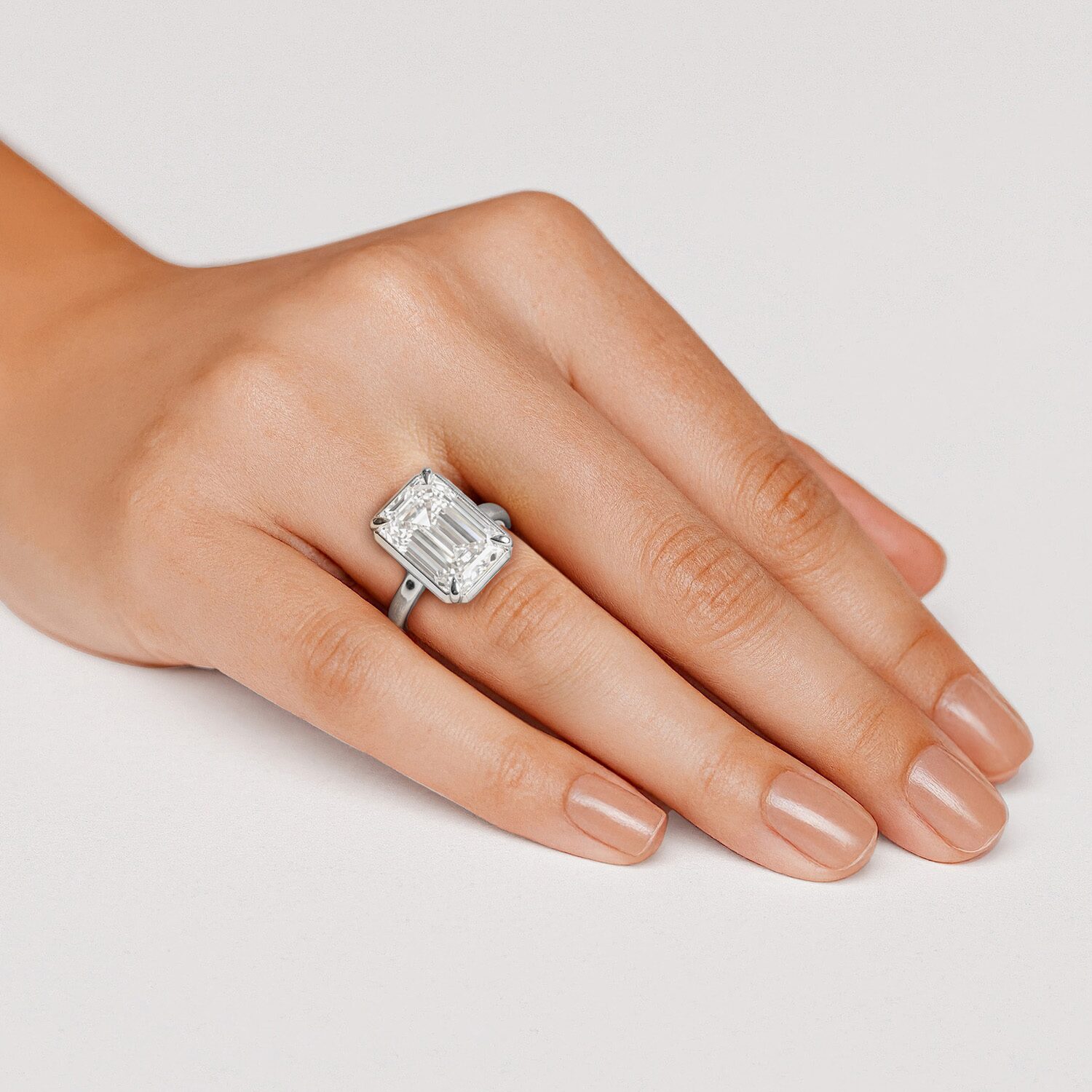 Grown Gorgeous (F / Vs2) Womens 6 7/8 Ct. T.W. Lab White Diamond 14K Gold Rectangular Engagement Ring