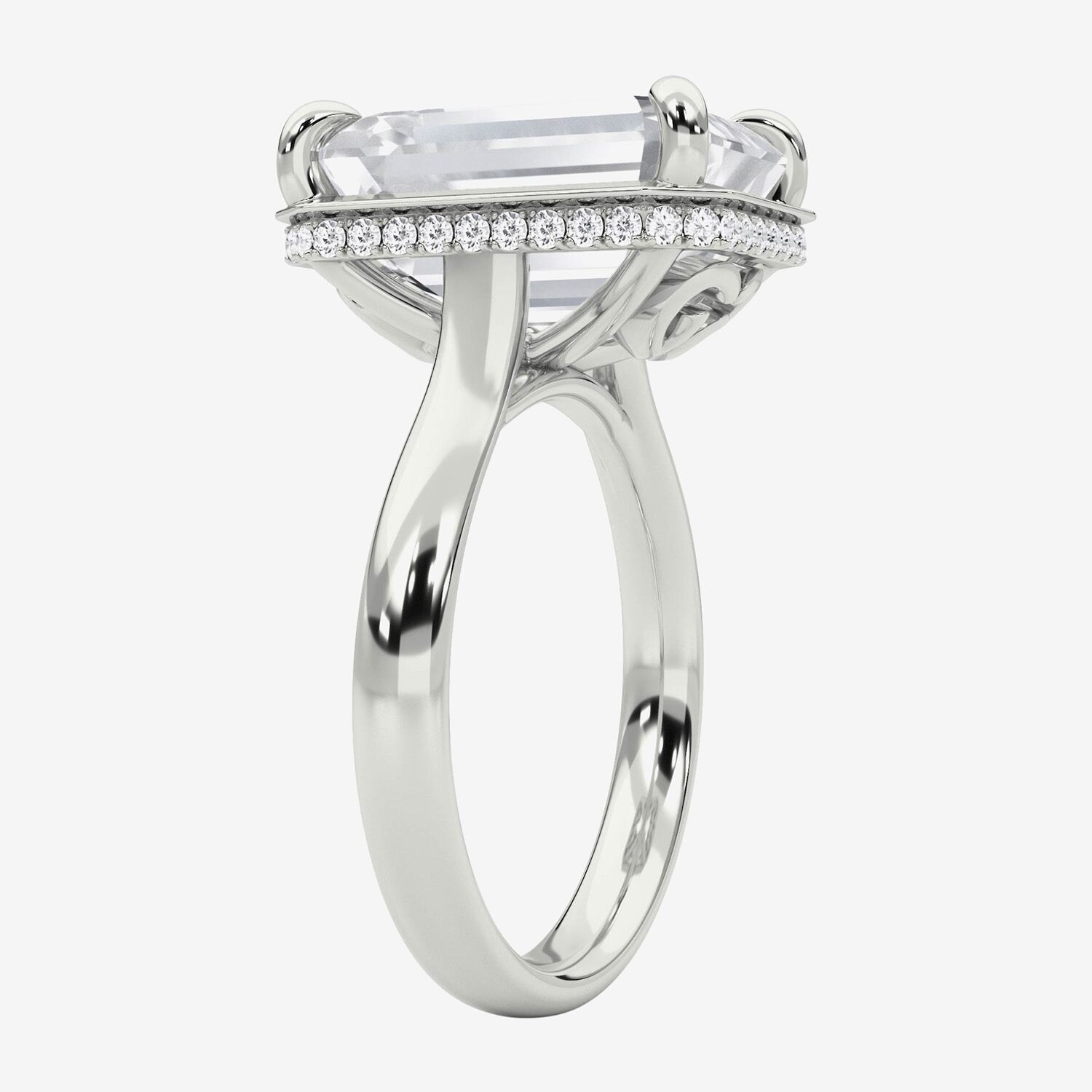 Grown Gorgeous (F / Vs2) Womens 6 7/8 Ct. T.W. Lab White Diamond 14K Gold Rectangular Engagement Ring