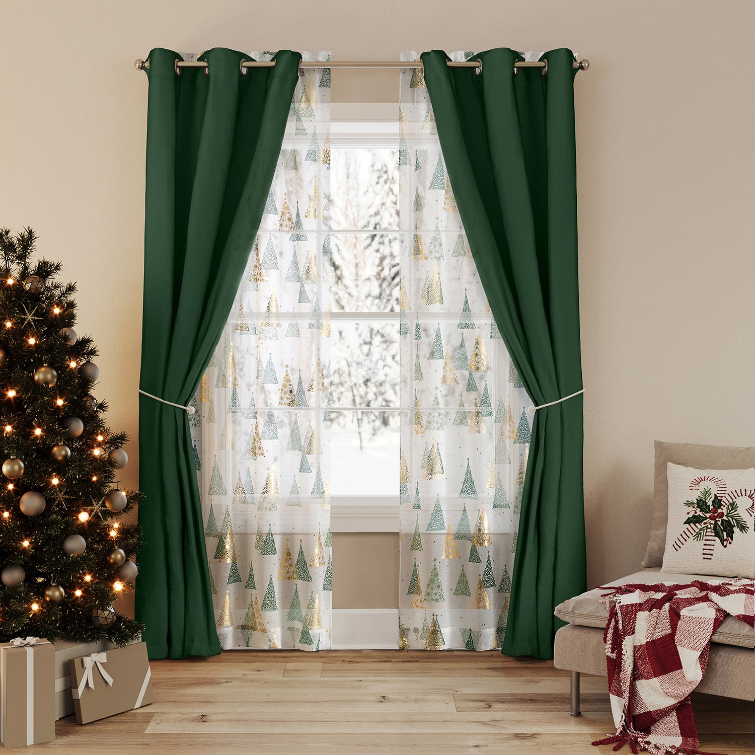 No 918 Cassiel Grommet Top Room Darkening Set of 2 Curtain Panel