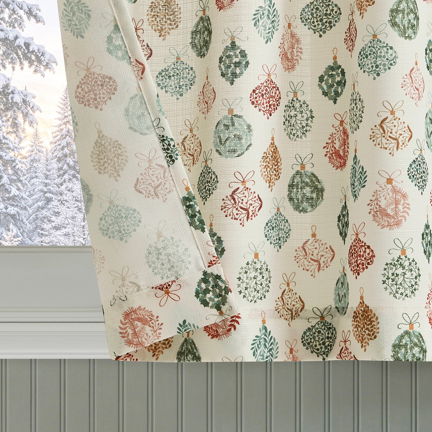 No 918 Tree Trimmings 3-pc. Rod Pocket Kitchen Curtains & Drapes Window Set
