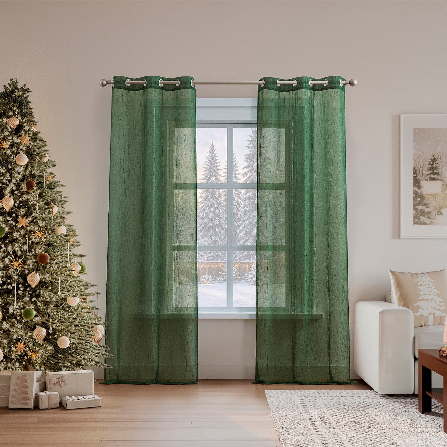 No 918 Felicity Grommet Top Sheer Set of 2 Curtain Panel