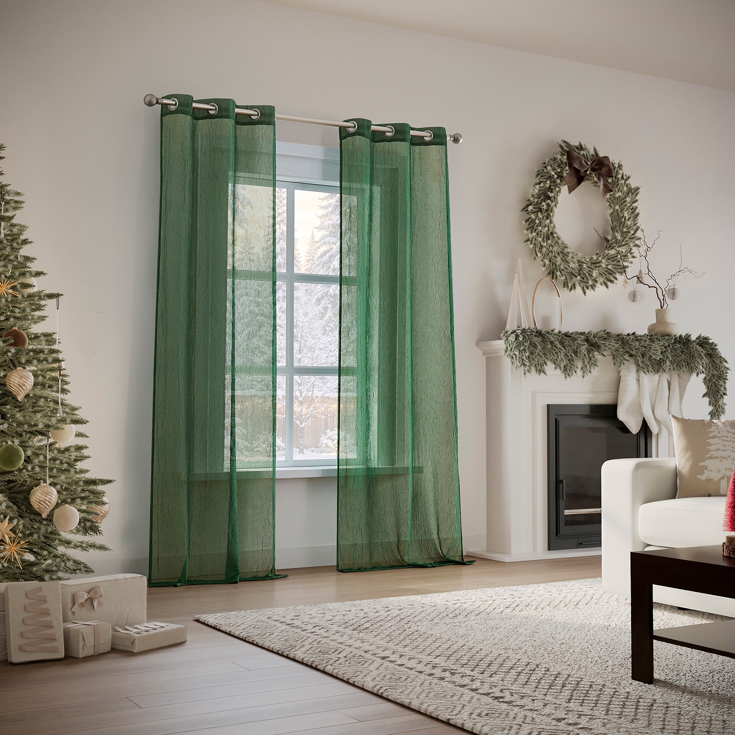 No 918 Felicity Grommet Top Sheer Set of 2 Curtain Panel
