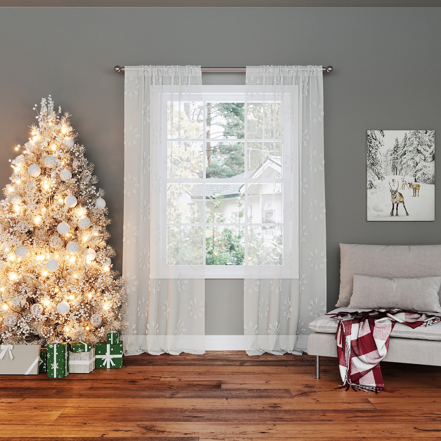 No 918 Crystal Rod Pocket Sheer Set of 2 Curtain Panel
