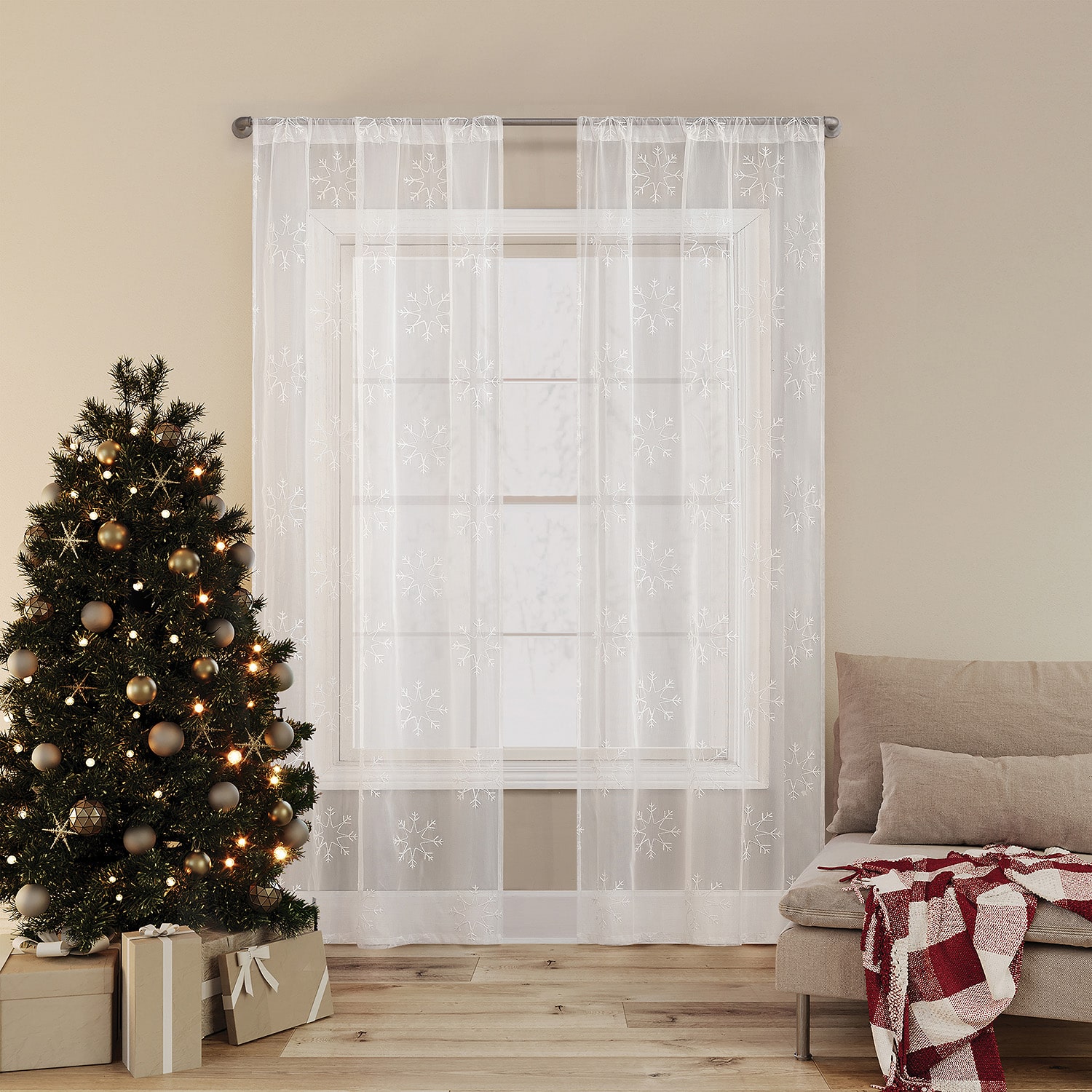 No 918 Crystal Rod Pocket Sheer Set of 2 Curtain Panel