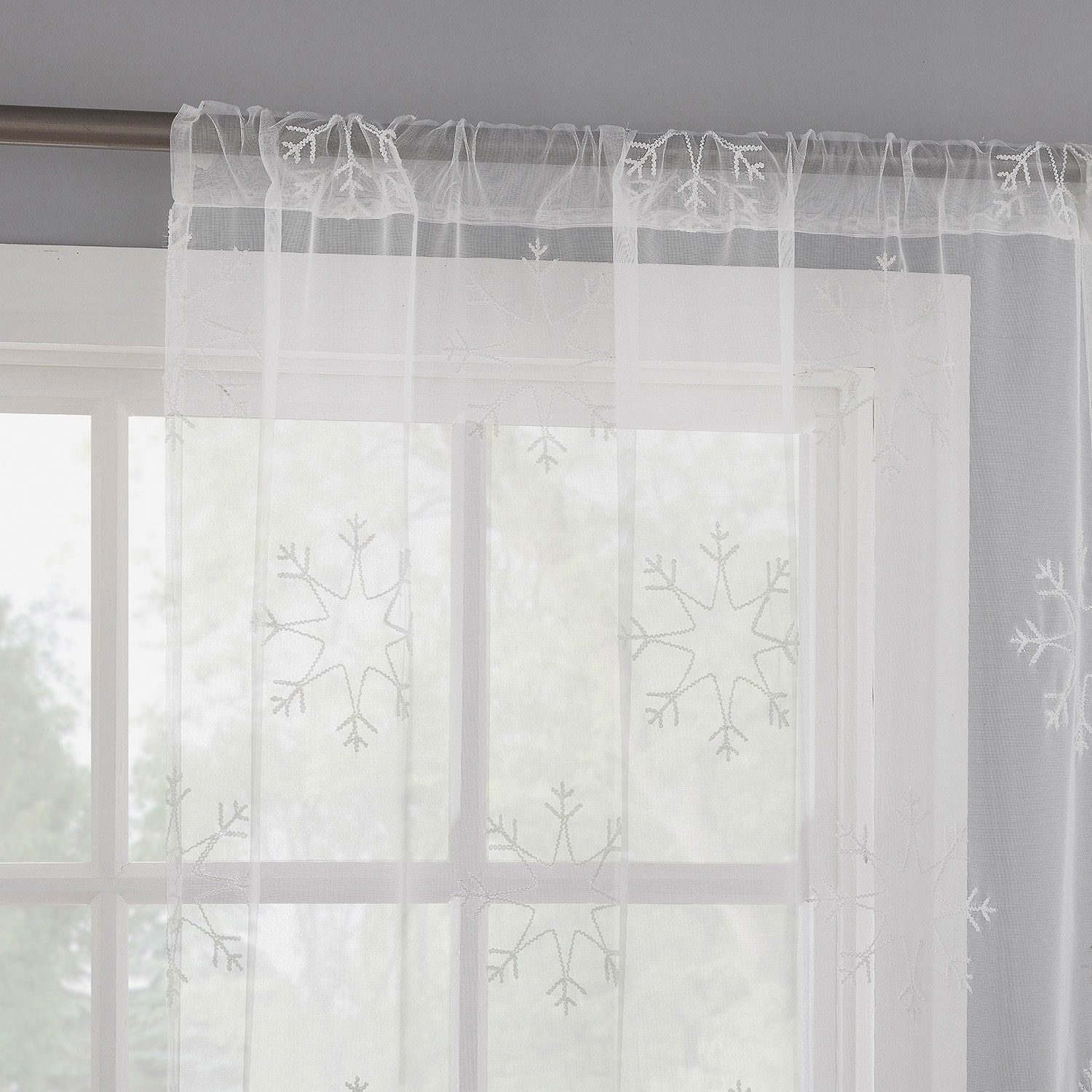 No 918 Crystal Rod Pocket Sheer Set of 2 Curtain Panel