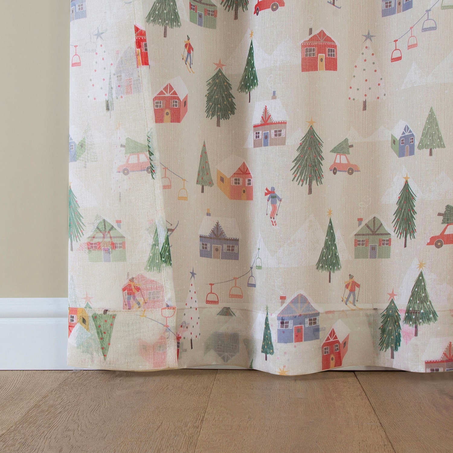 No 918 Ski Village Rod Pocket Sheer Set of 2 Curtain Panel