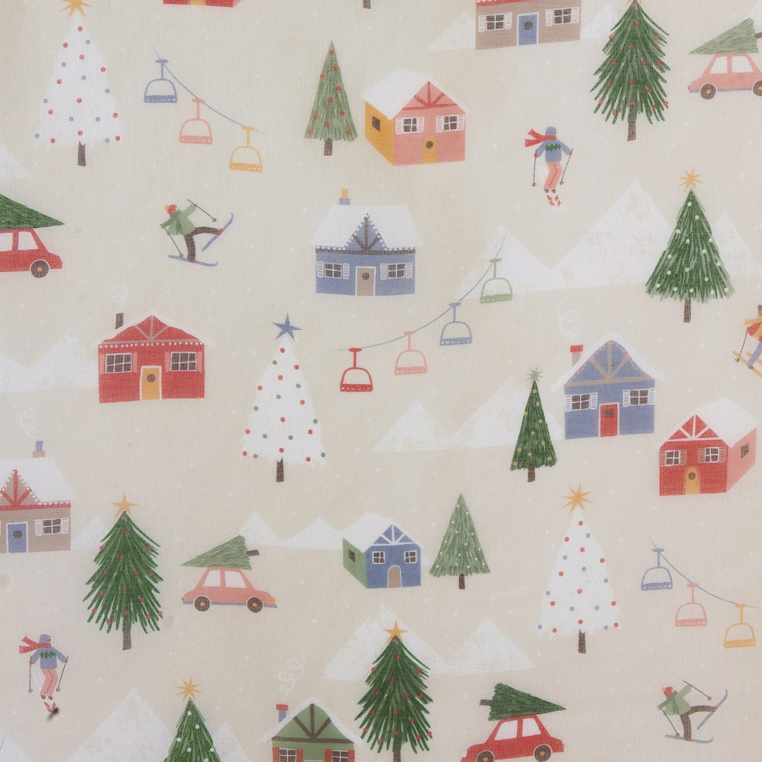 No 918 Ski Village Rod Pocket Sheer Set of 2 Curtain Panel
