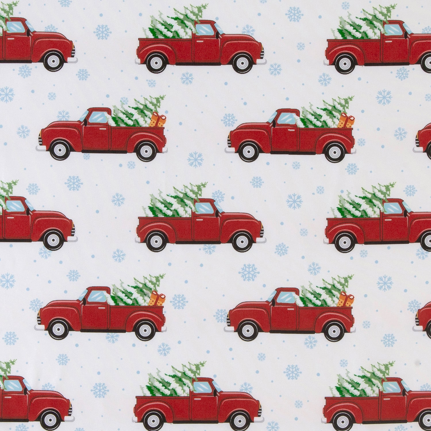 No 918 Holiday Truck 3-pc. Rod Pocket Kitchen Curtains & Drapes Window Set