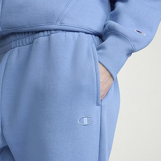 Champion Womens Cuffed Drawstring Waist Cinched Mid Rise Baggy Fit Fleece Sweatpant